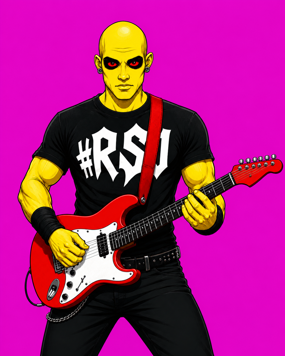 Mastern playing guitar